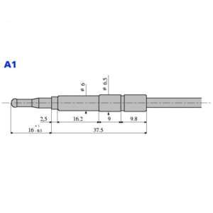 Креслення оголовка. Термопара EUROSIT (Евросит) 0.200.003 А1 М9х1 L=320 — оригінал Італія