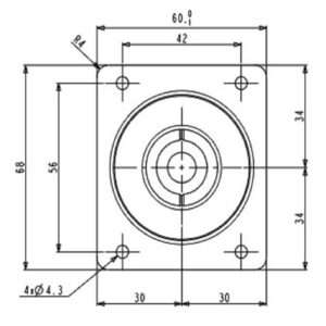 Креслення кріплення атмосферний пальник Polidoro 13 кВт довжина 360 мм — оригінал Італія